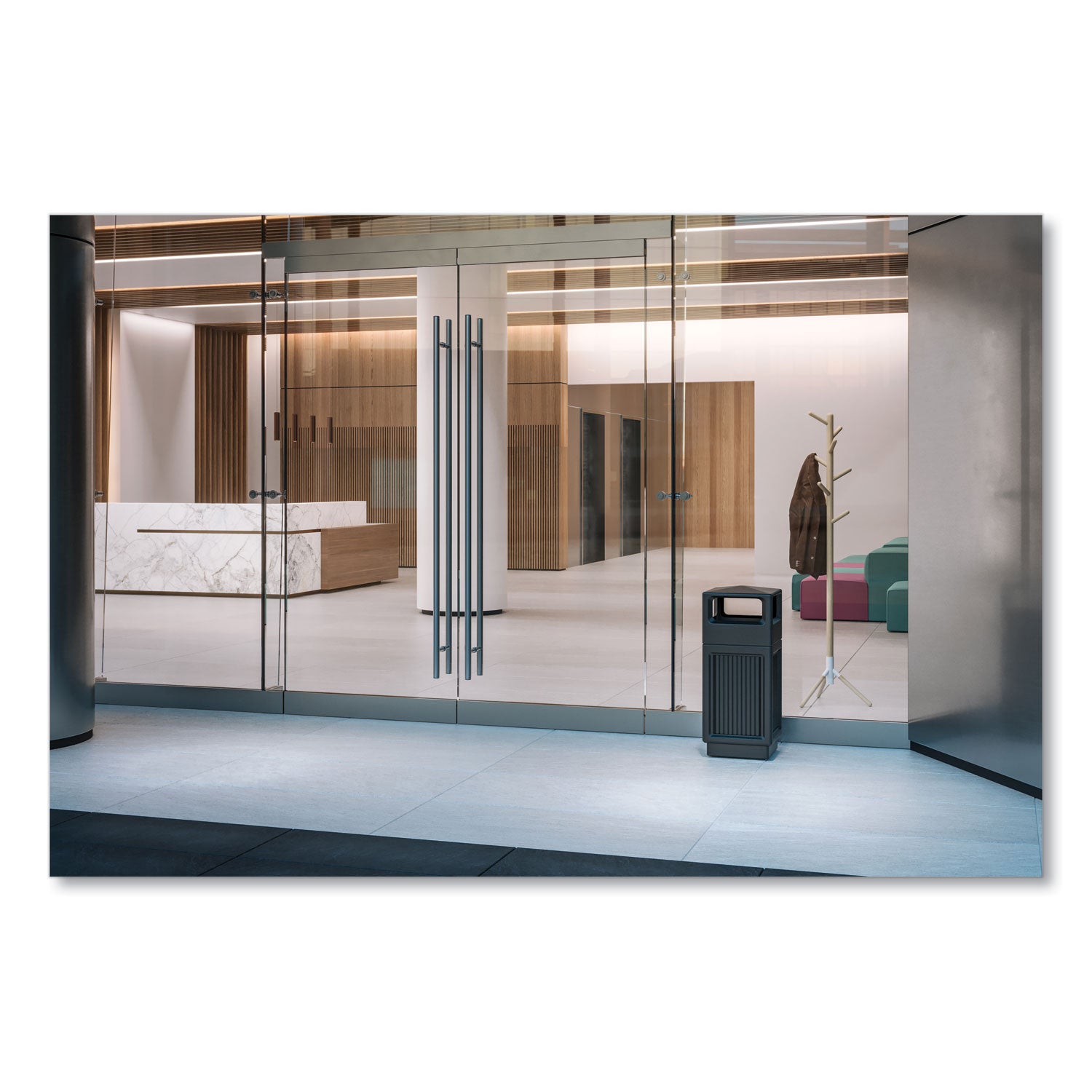 Resi Standing Coat Tree, 6 Hook, 17.25w x 17.25d x 69.5h, White, Ships in 1-3 Business Days