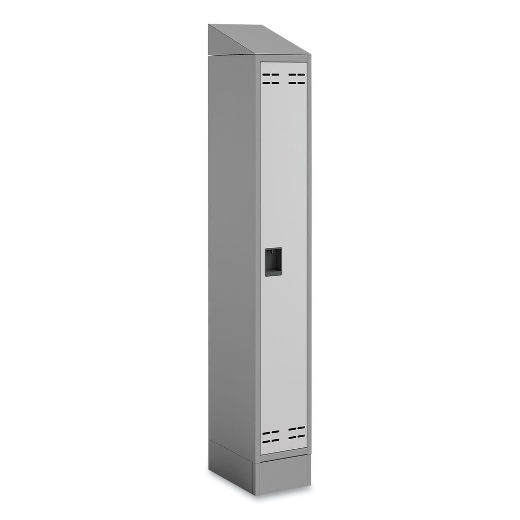 Single Sloped Metal Locker Hood Addition, 12w x 18d x 6h, Gray, Ships in 1-3 Business Days