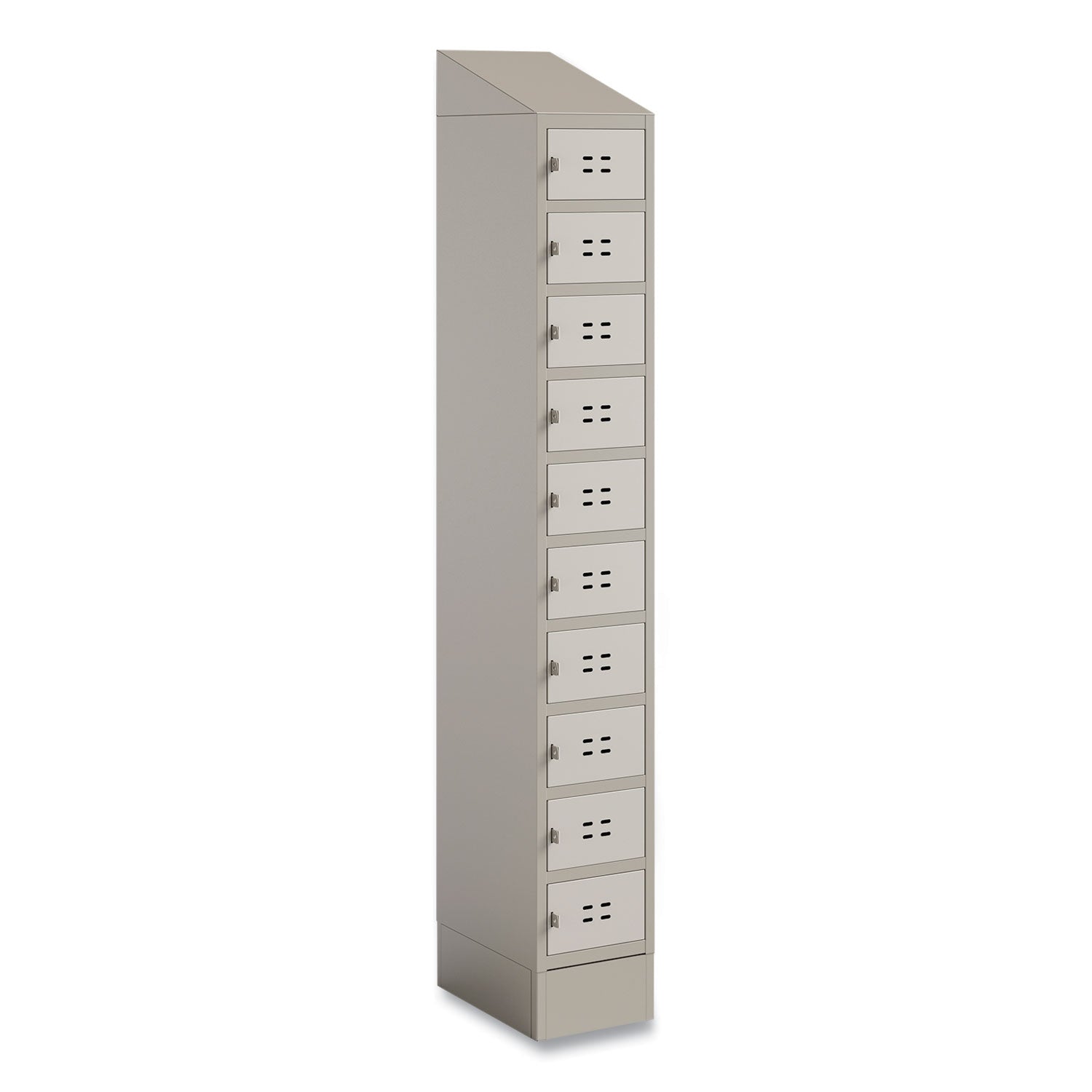 Single Sloped Metal Locker Hood Addition, 12w x 18d x 6h, Tan, Ships in 1-3 Business Days