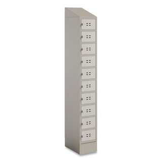Single Sloped Metal Locker Hood Addition, 12w x 18d x 6h, Tan, Ships in 1-3 Business Days