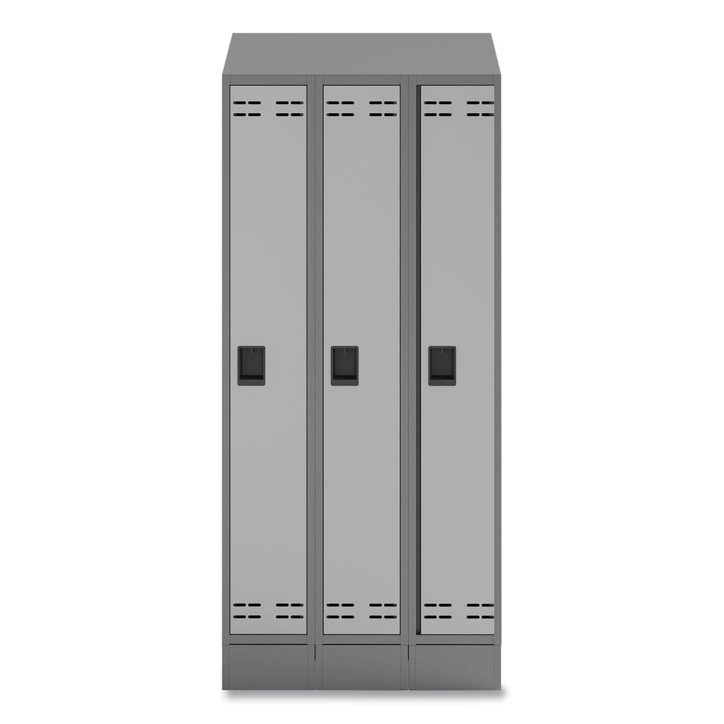 Triple Sloped Metal Locker Hood Addition, 36w x 18d x 6h, Gray, Ships in 1-3 Business Days