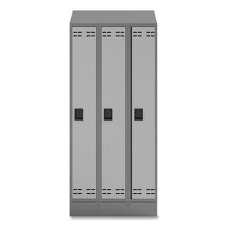 Triple Sloped Metal Locker Hood Addition, 36w x 18d x 6h, Gray, Ships in 1-3 Business Days