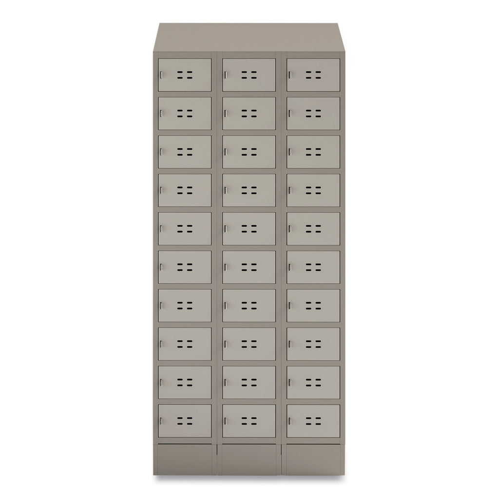 Triple Sloped Metal Locker Hood Addition, 36w x 18d x 6h, Tan, Ships in 1-3 Business Days