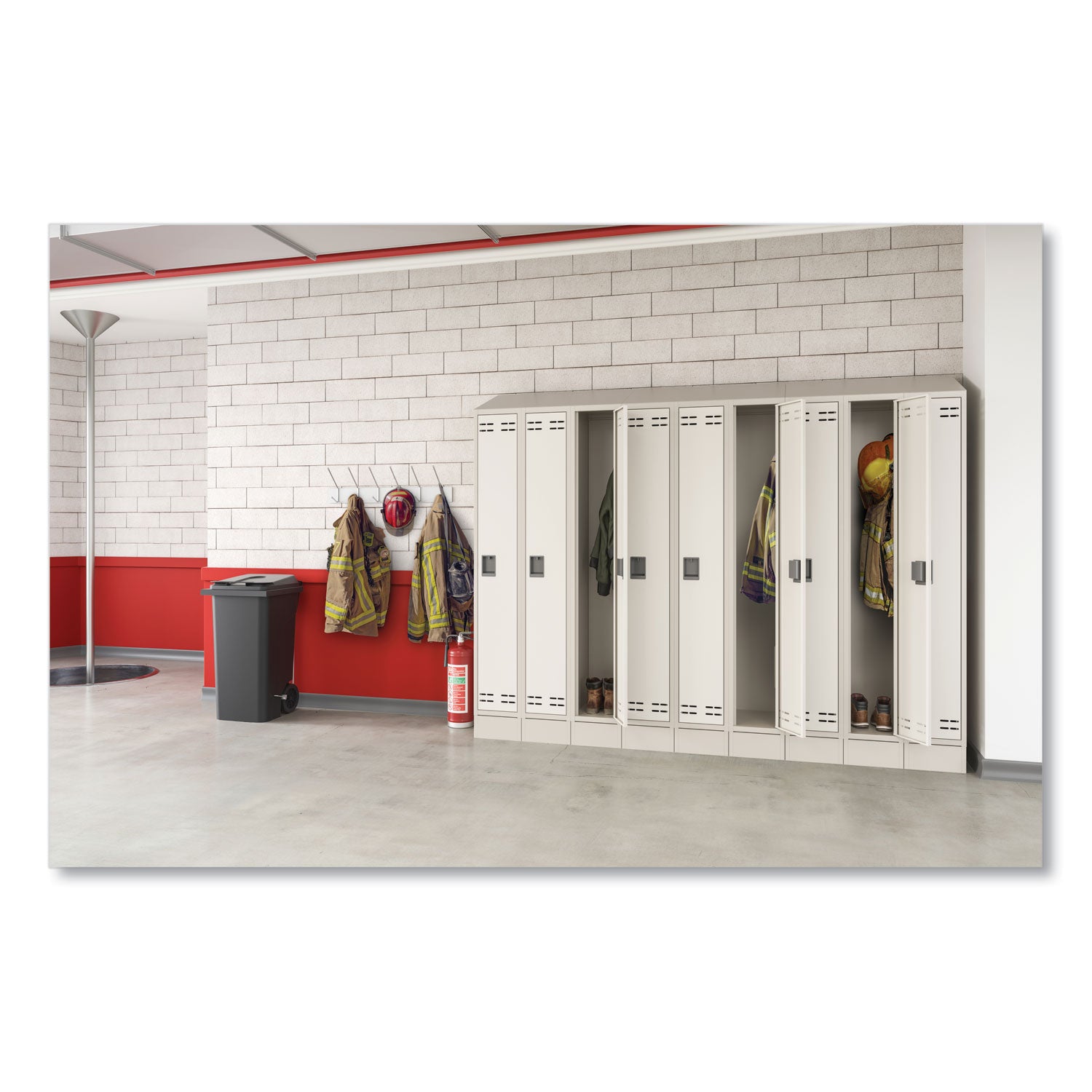 Triple Sloped Metal Locker Hood Addition, 36w x 18d x 6h, Tan, Ships in 1-3 Business Days