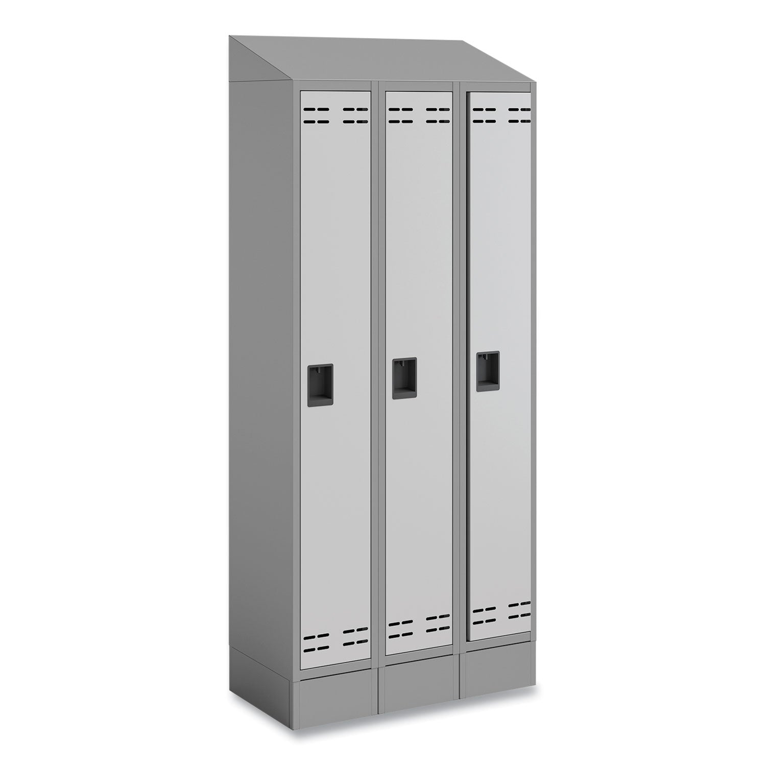 Triple Continuous Metal Locker Base Addition, 35w x 16d x 5.75h, Gray, Ships in 1-3 Business Days