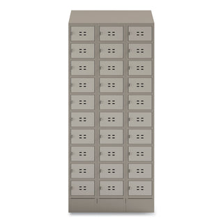 Triple Continuous Metal Locker Base Addition, 35w x 16d x 5.75h, Tan, Ships in 1-3 Business Days