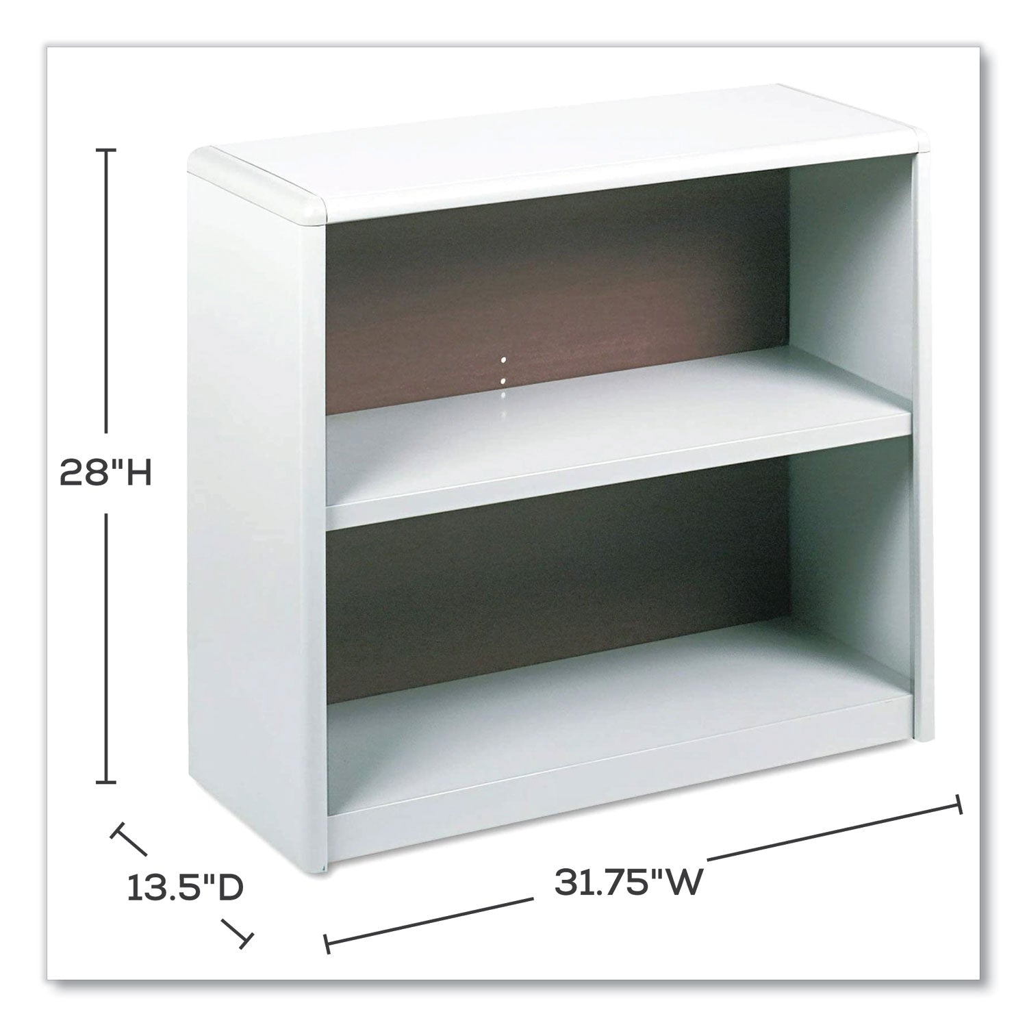 ValueMate Economy Bookcase, Two-Shelf, 31.75w x 13.5d x 28h, Gray, Ships in 1-3 Business Days