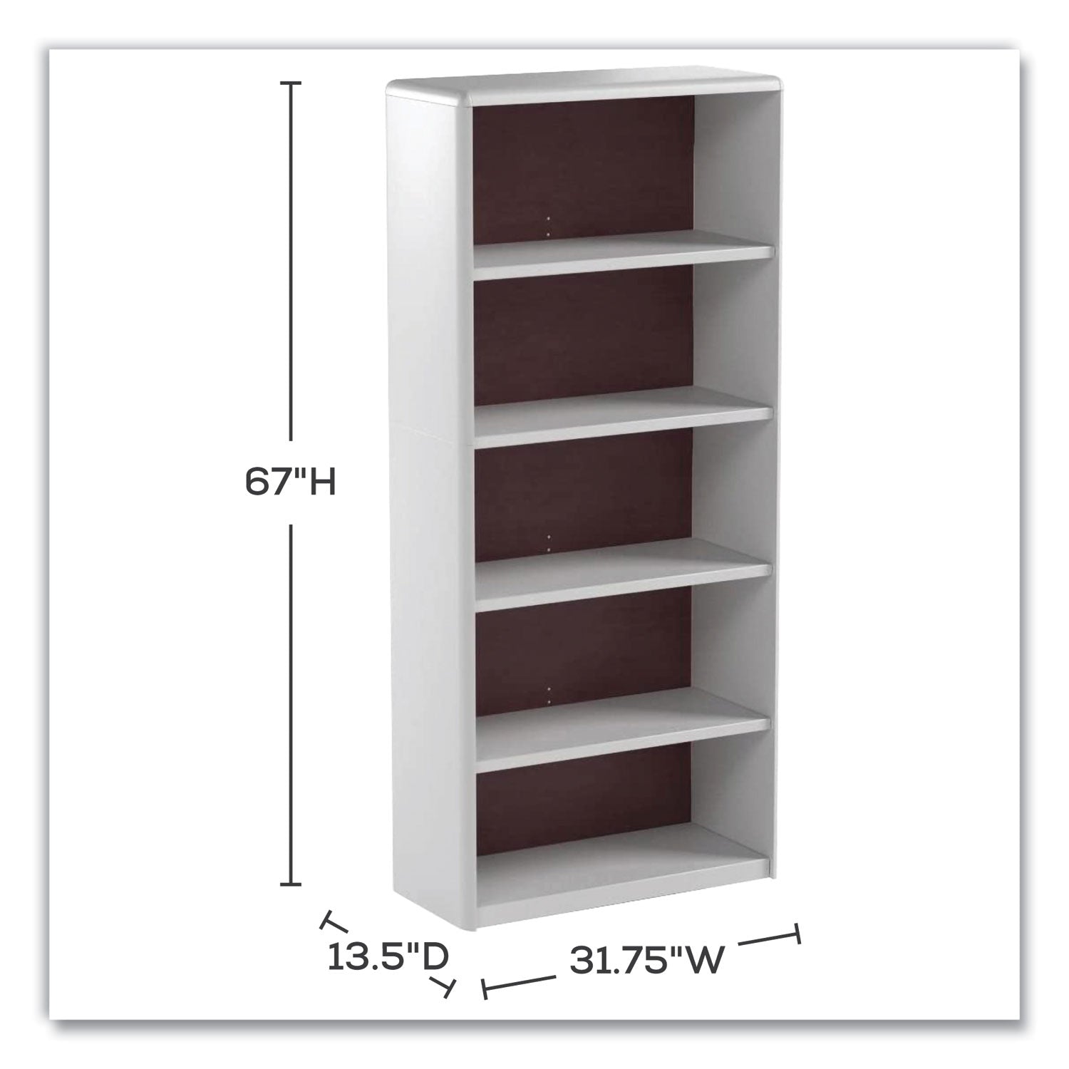 valuemate-economy-bookcase-five-shelf-3175w-x-135d-x-67h-gray-ships-in-1-3-business-days_saf7173gr - 2