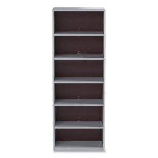 ValueMate Economy Bookcase, Six-Shelf, 31.75w x 13.5d x 80h, Gray, Ships in 1-3 Business Days