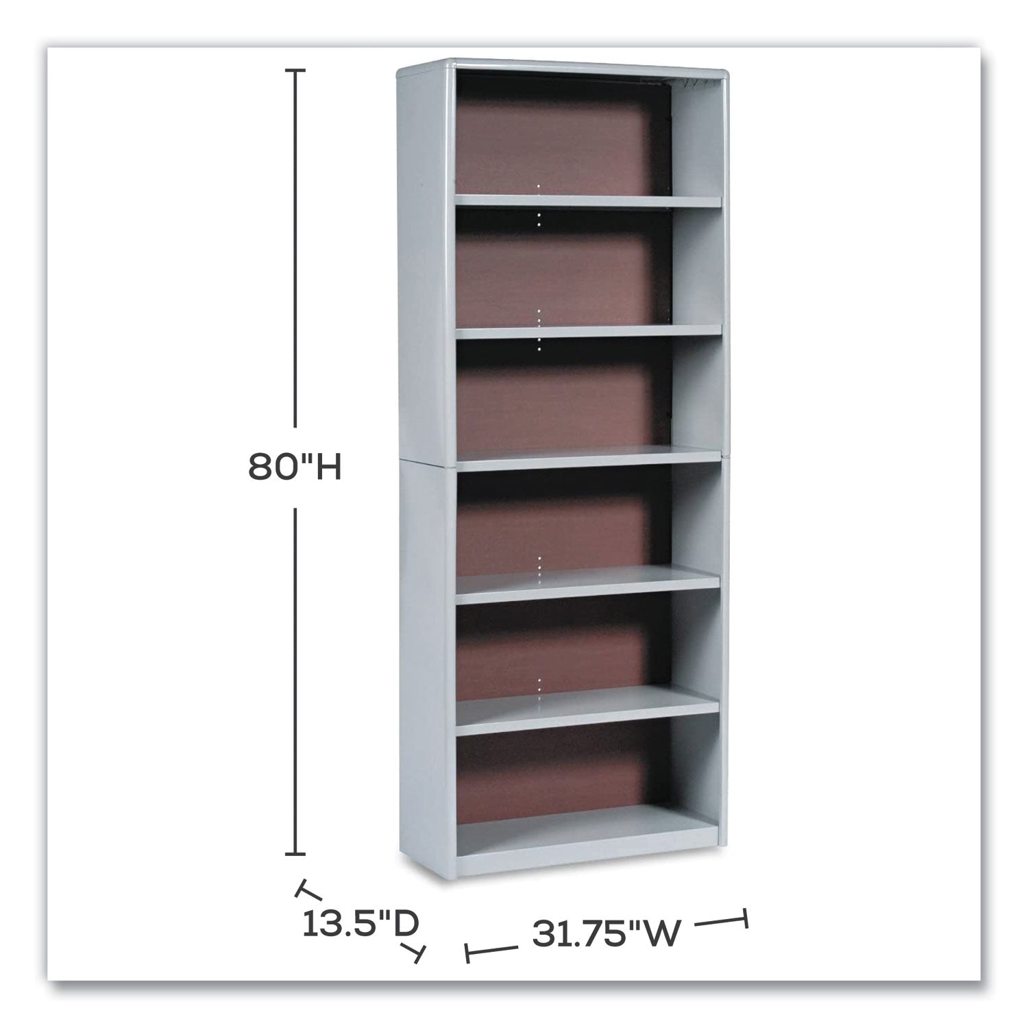 valuemate-economy-bookcase-six-shelf-3175w-x-135d-x-80h-gray-ships-in-1-3-business-days_saf7174gr - 3