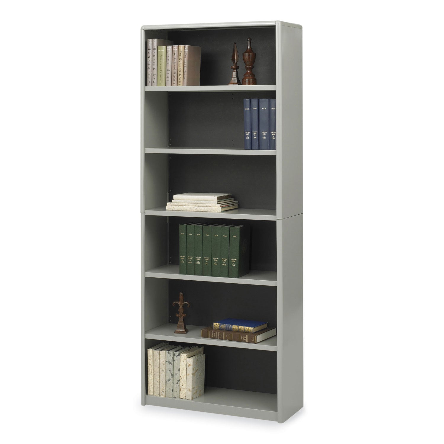 valuemate-economy-bookcase-six-shelf-3175w-x-135d-x-80h-gray-ships-in-1-3-business-days_saf7174gr - 4