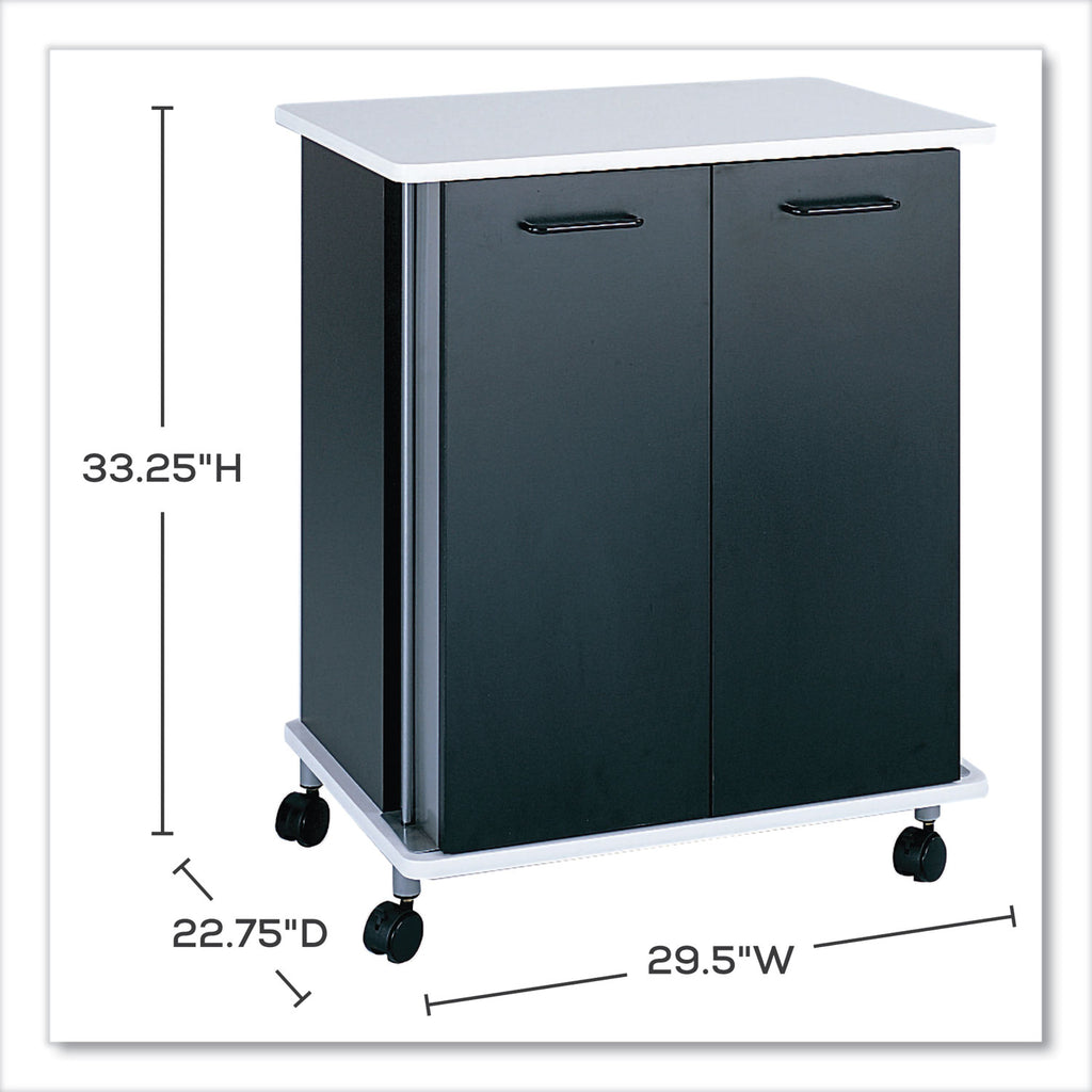 Refreshment Stand, Engineered Wood, 9 Shelves, 29.5" x 22.75" x 33.25", Black/White, Ships in 1-3 Business Days - 