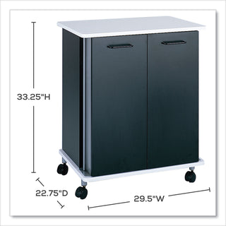 Refreshment Stand, Engineered Wood, 9 Shelves, 29.5" x 22.75" x 33.25", Black/White, Ships in 1-3 Business Days - 