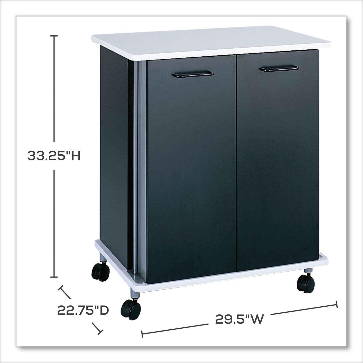 Refreshment Stand, Engineered Wood, 9 Shelves, 29.5" x 22.75" x 33.25", Black/White, Ships in 1-3 Business Days - 