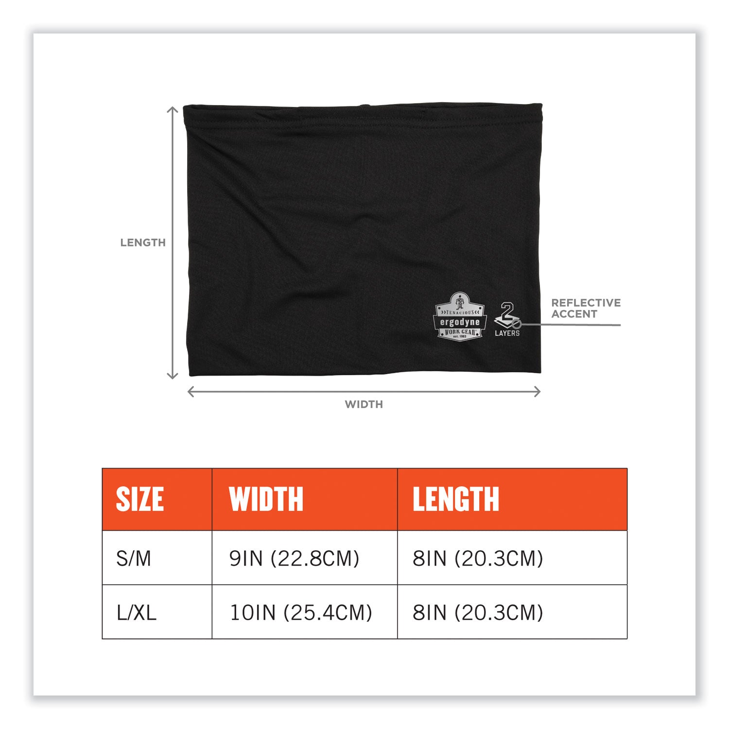 Chill-Its 6489 2-Layer Cooling Performance Knit Multi-Band, Polyester/Spandex, Large/XL, Black, Ships in 1-3 Business Days