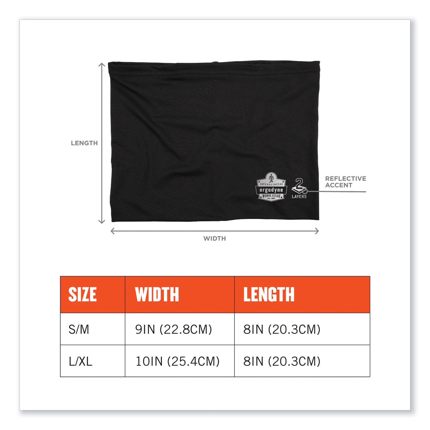 Chill-Its 6489 2-Layer Cooling Performance Knit Multi-Band, Polyester/Spandex, 2XL/3XL, Black, Ships in 1-3 Business Days