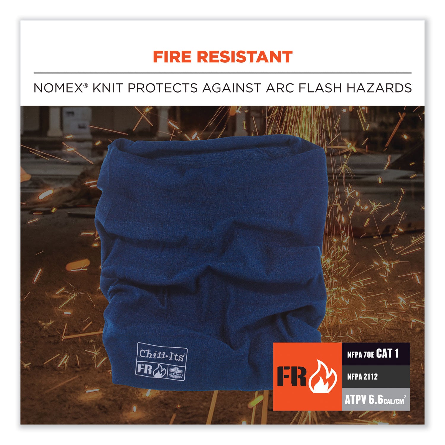 Chill-Its 6486 FR Multi-Band, Nomex, One Size Fits Most, Navy, Ships in 1-3 Business Days