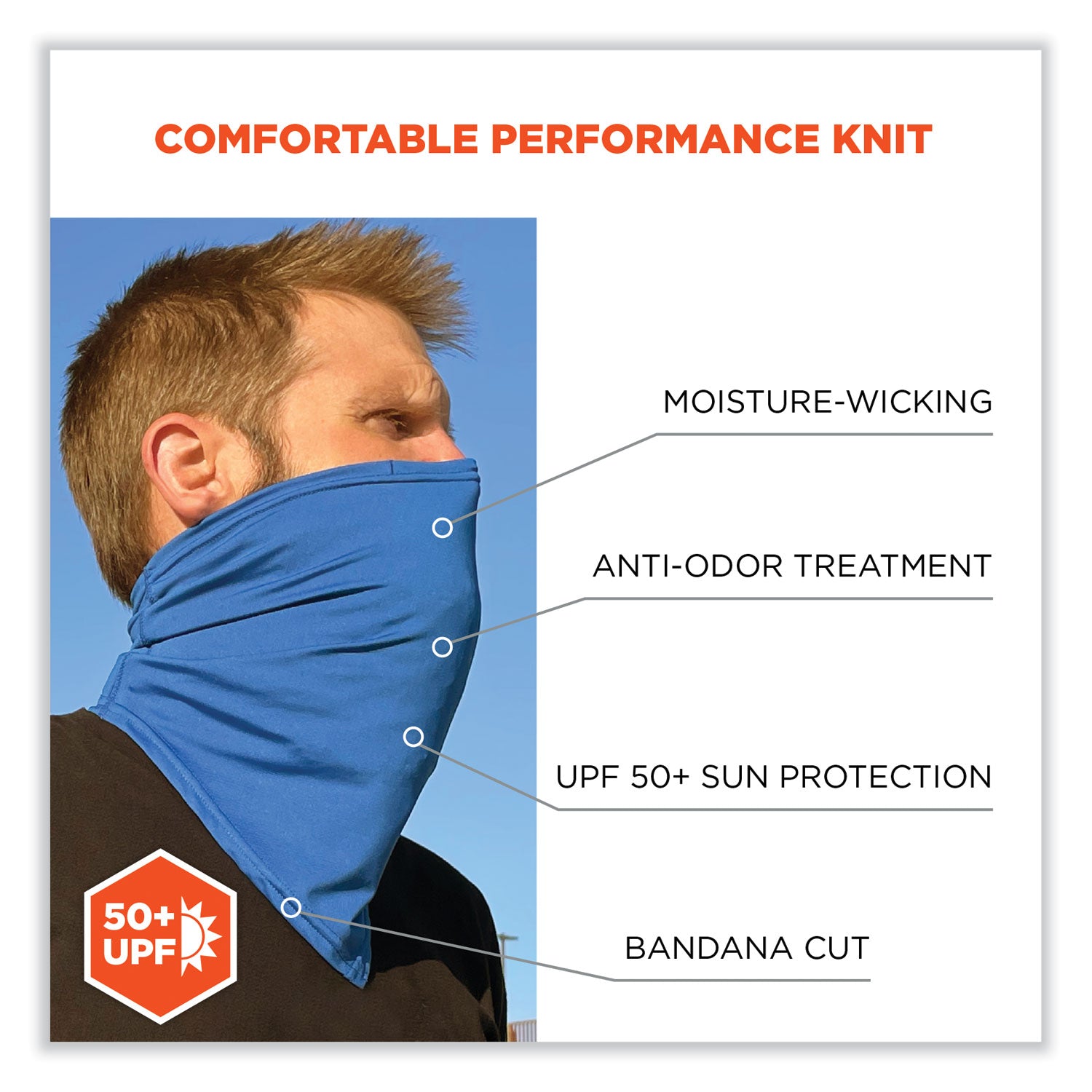 chill-its-6482-cooling-neck-gaiter-bandana-pocket-kit-polyester-spandex-small-medium-blue-ships-in-1-3-business-days_ego42135 - 2