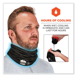Chill-Its 6489 2-Layer Cooling Performance Knit Multi-Band, Polyester/Spandex, Small/Med, Black, Ships in 1-3 Business Days