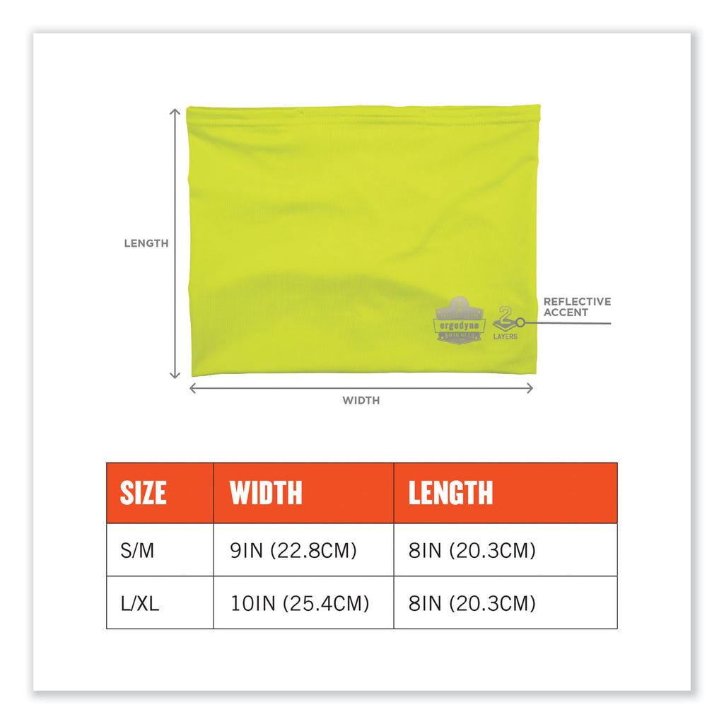 Chill-Its 6489 2-Layer Cooling Performance Knit Multi-Band, Polyester/Spandex, L/XL, Hi-Vis Lime, Ships in 1-3 Business Days