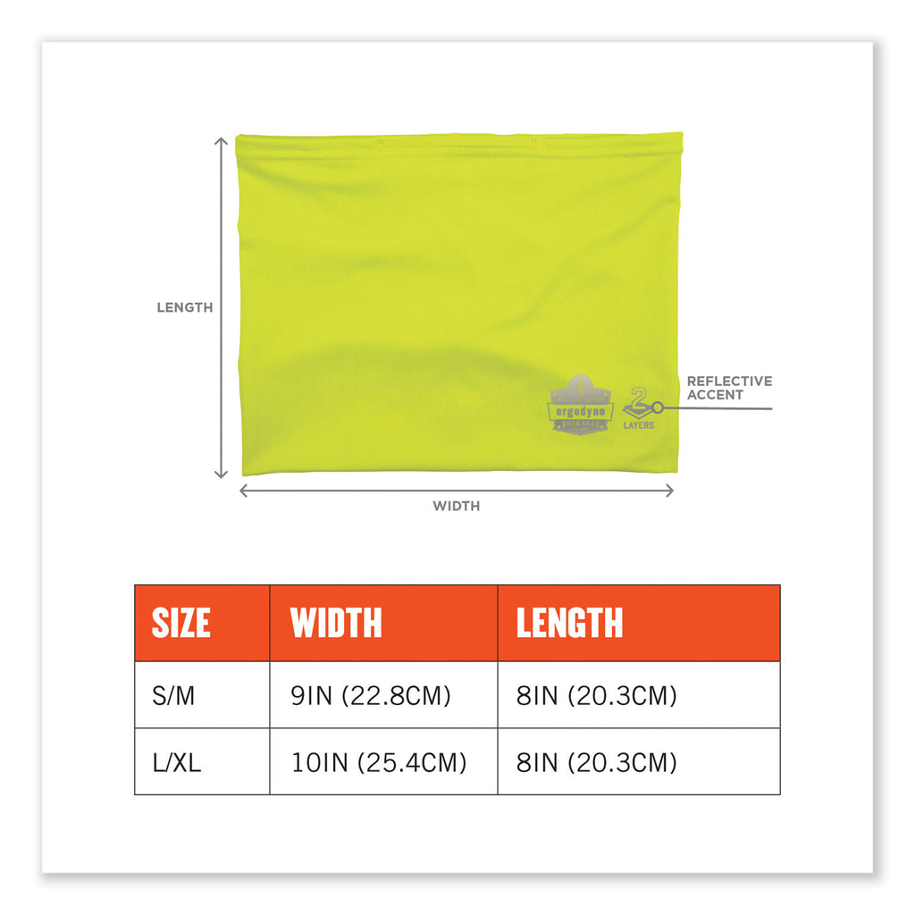 Chill-Its 6489 2-Layer Cooling Performance Knit MultiBand, Polyester/Spandex, 2XL/3XL, HiVis Lime, Ships in 1-3 Business Days