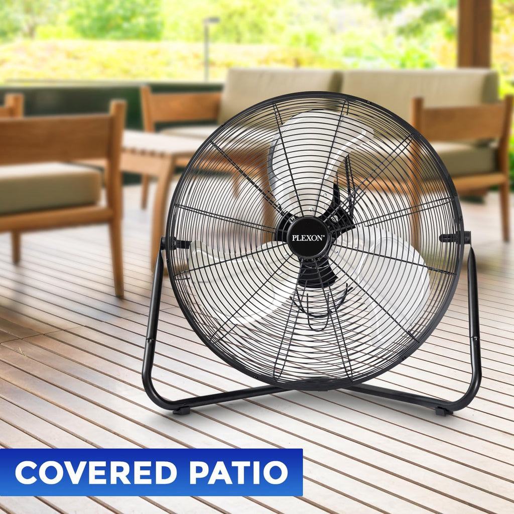 20 in. Black High Velocity Floor Fan, 3-Speed