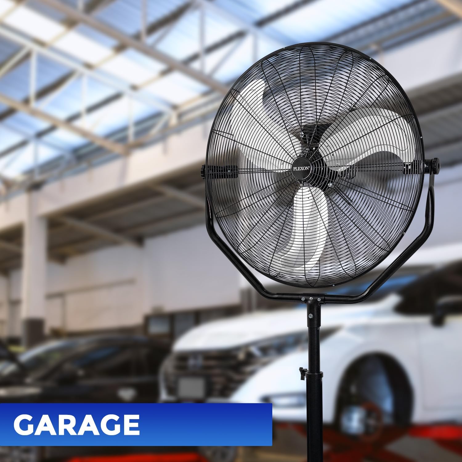 30 in. Black High Velocity Pedestal Fan, 3-Speed