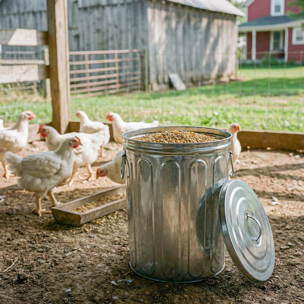 5-Gallon Galvanized Steel Round Trash Can with Lid