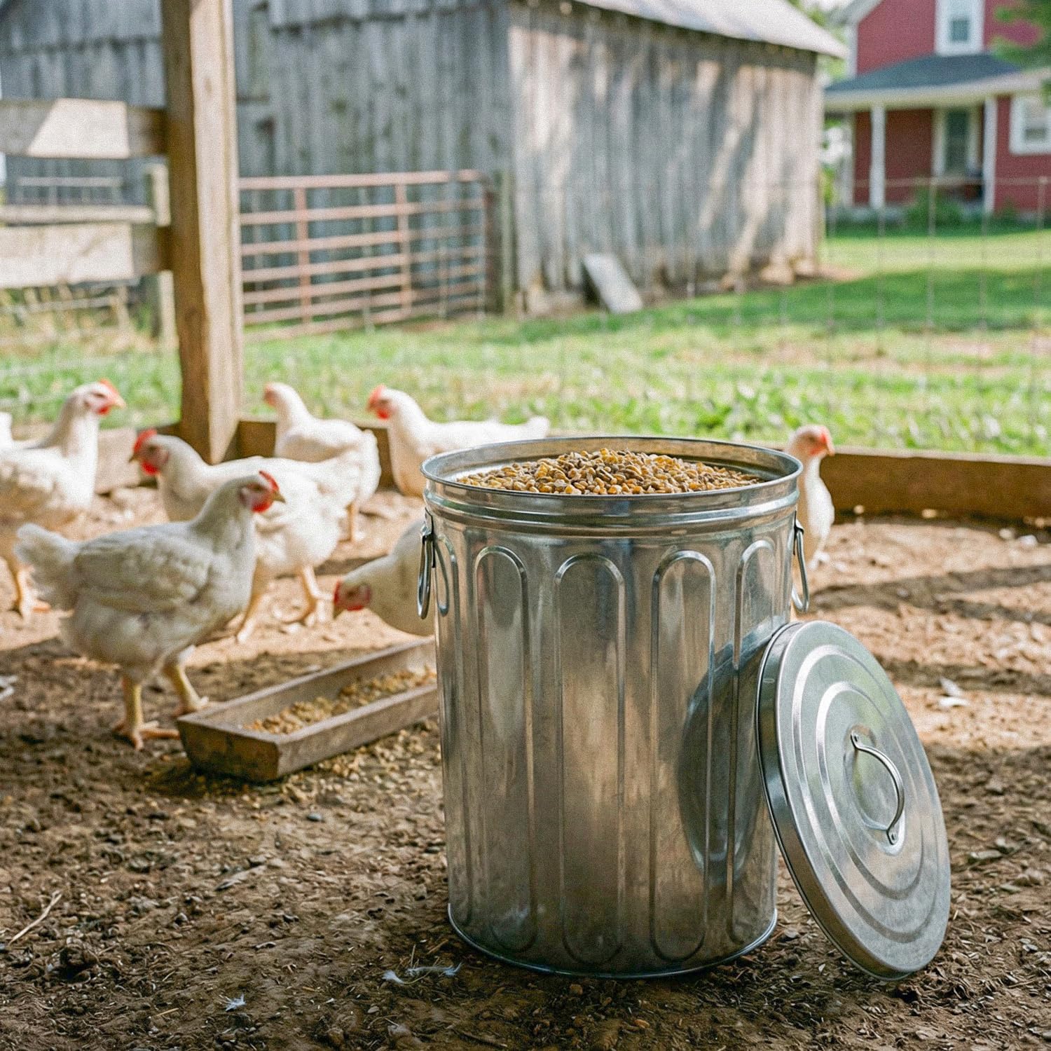 5-Gallon Galvanized Steel Round Trash Can with Lid