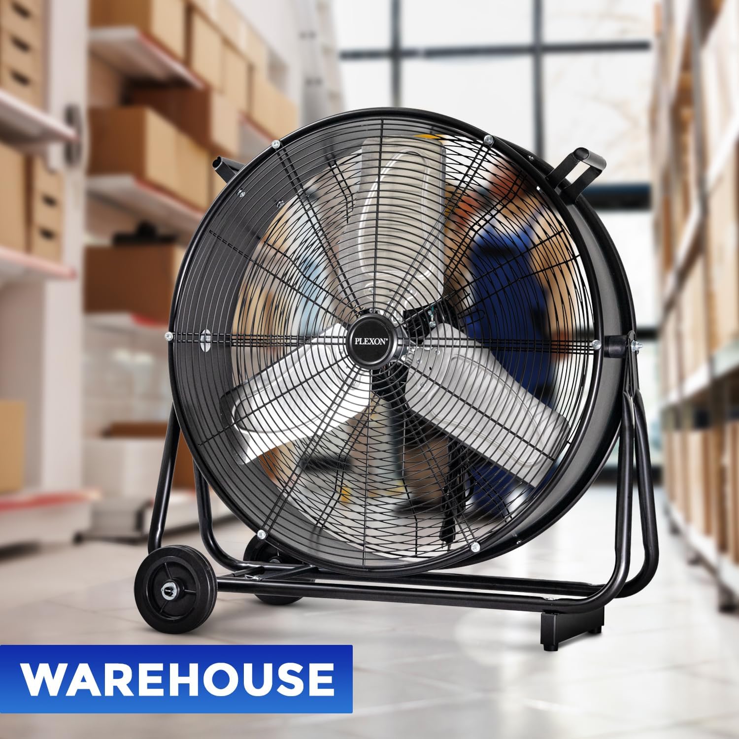 24 in. Black High Velocity Drum Fan, 2-Speed