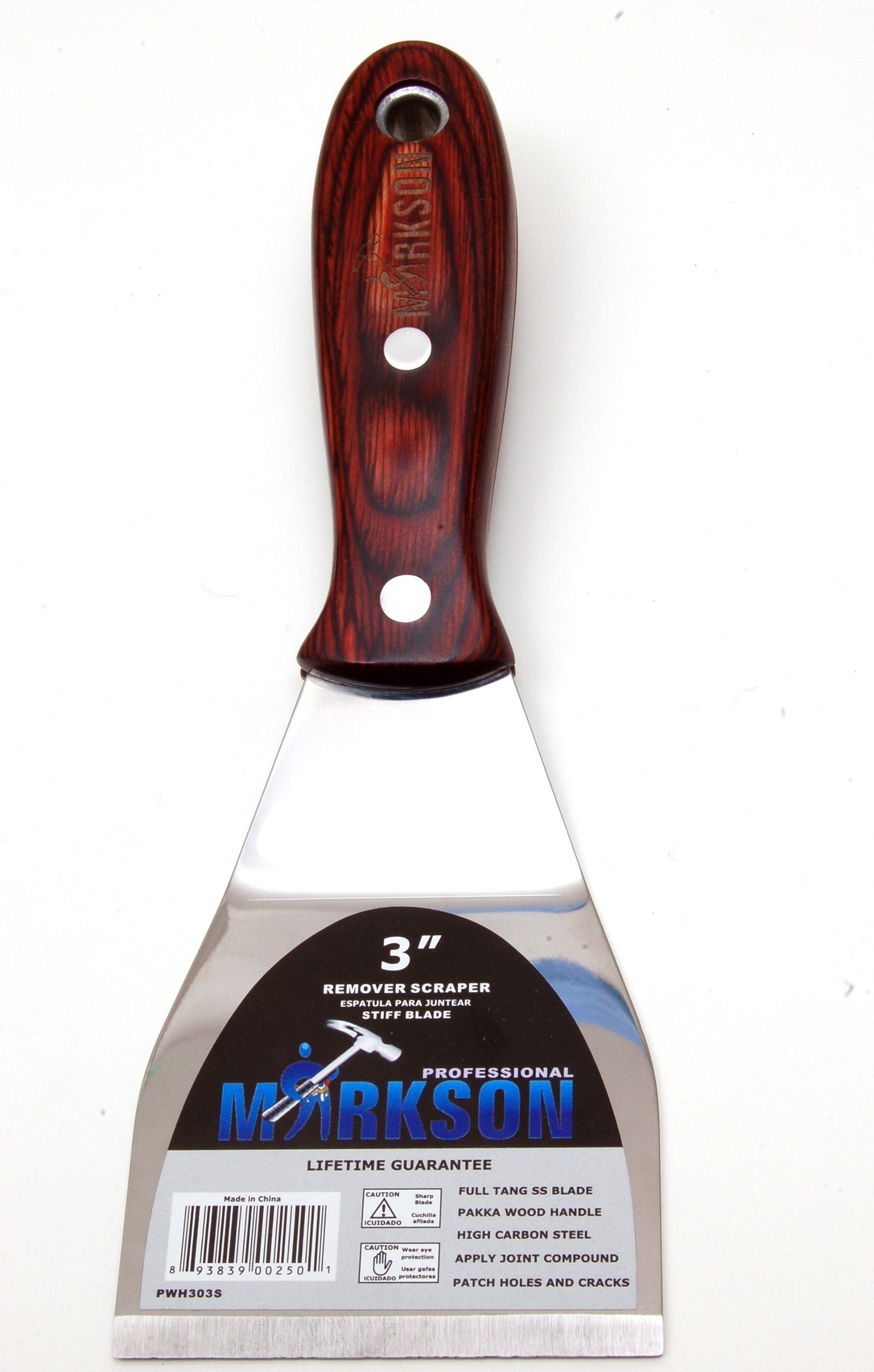 3" Pakka Wood Handle Stiff Blade Remover Scraper