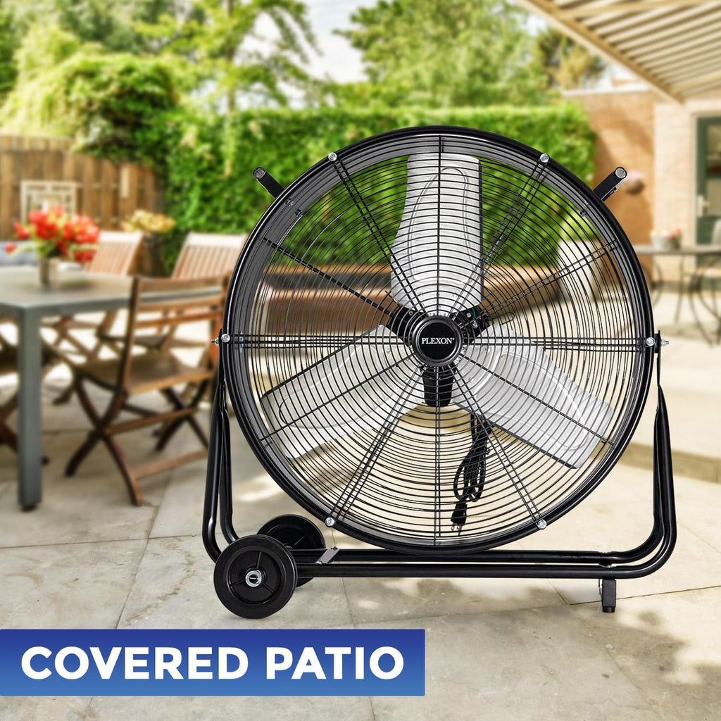 24 in. Black High Velocity Drum Fan, 2-Speed
