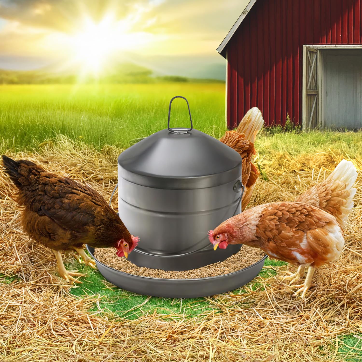 2 Gallon Stainless Steel Automatic Poultry Drinker