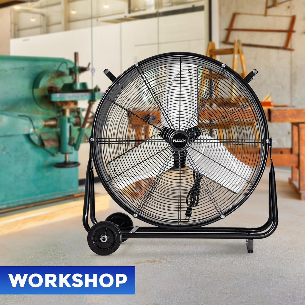 24 in. Black High Velocity Drum Fan, 2-Speed