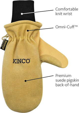 Kinco - Premium Leather Work and Ski Mitt with Nikwax Waterproof Wax, (901T)
