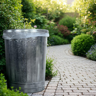 31-Gallon Galvanized Steel Round Trash Can with Lid