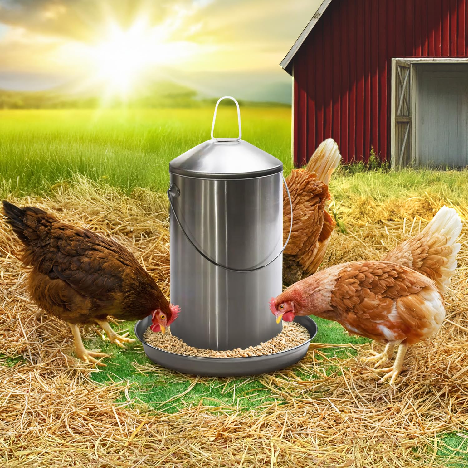 1 Gallon Stainless Steel Automatic Poultry Drinker