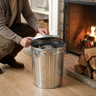 5-Gallon Galvanized Steel Round Trash Can with Lid