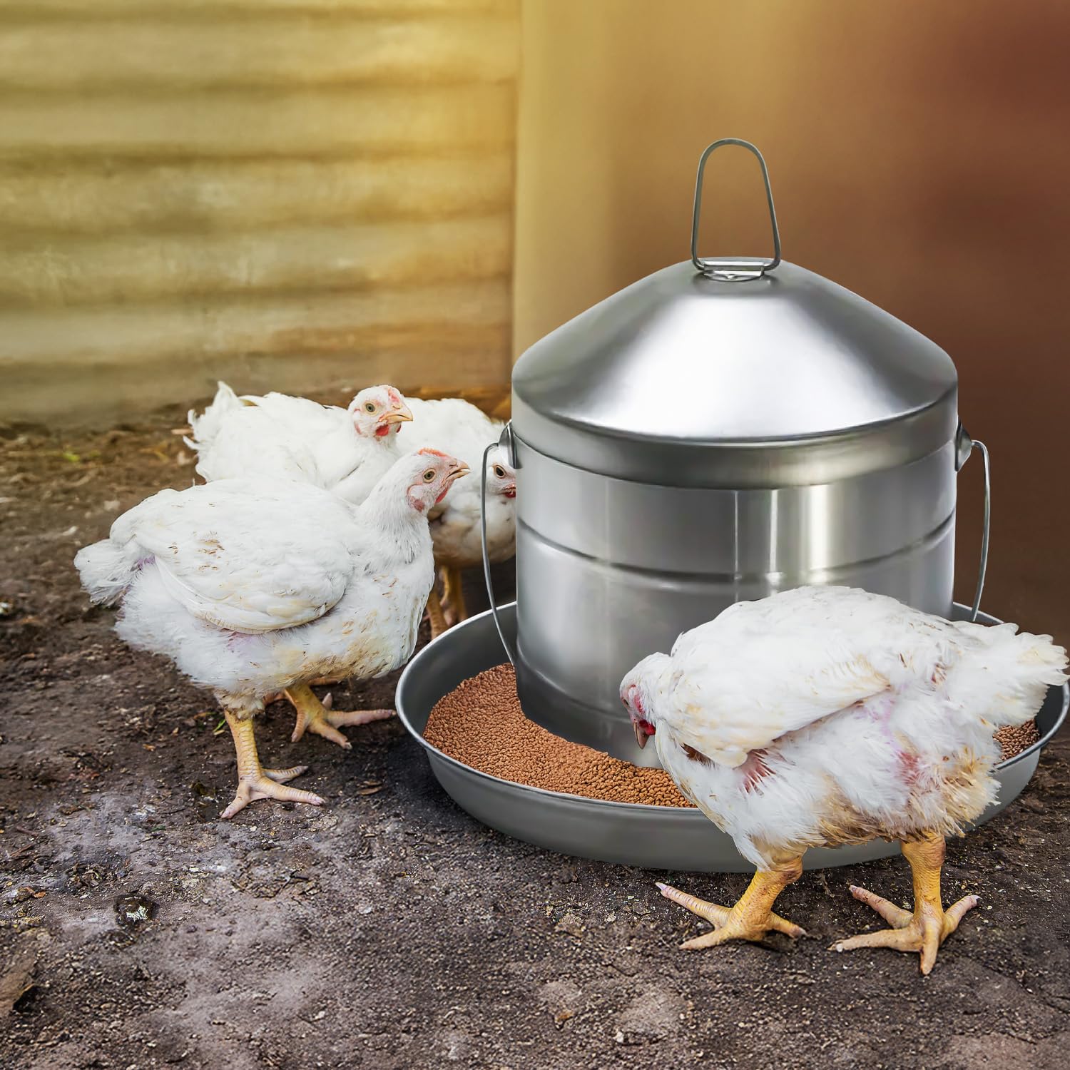 2 Gallon Stainless Steel Automatic Poultry Drinker