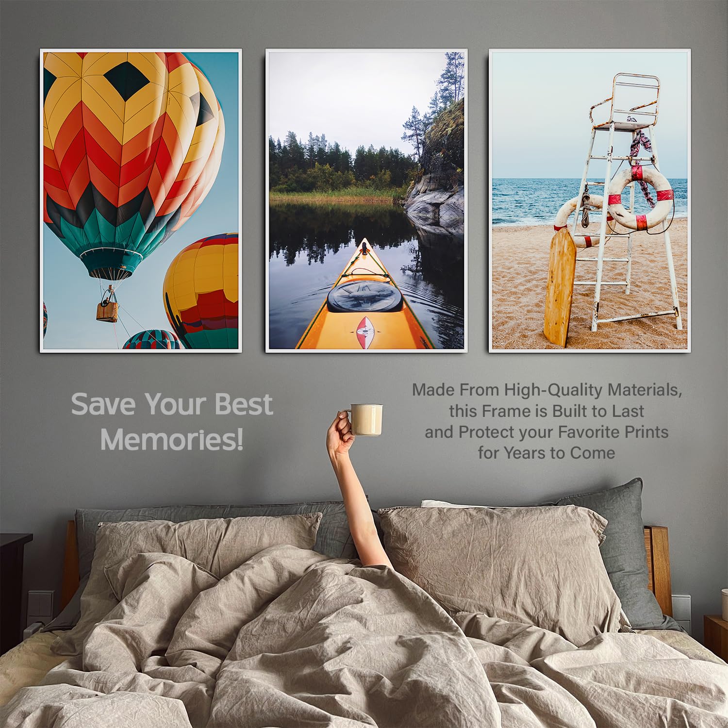 White Poster Frame, 24" x 36" For Horizontal & Vertical Wall Mounting