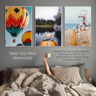 White Poster Frame, 24" x 36" For Horizontal & Vertical Wall Mounting