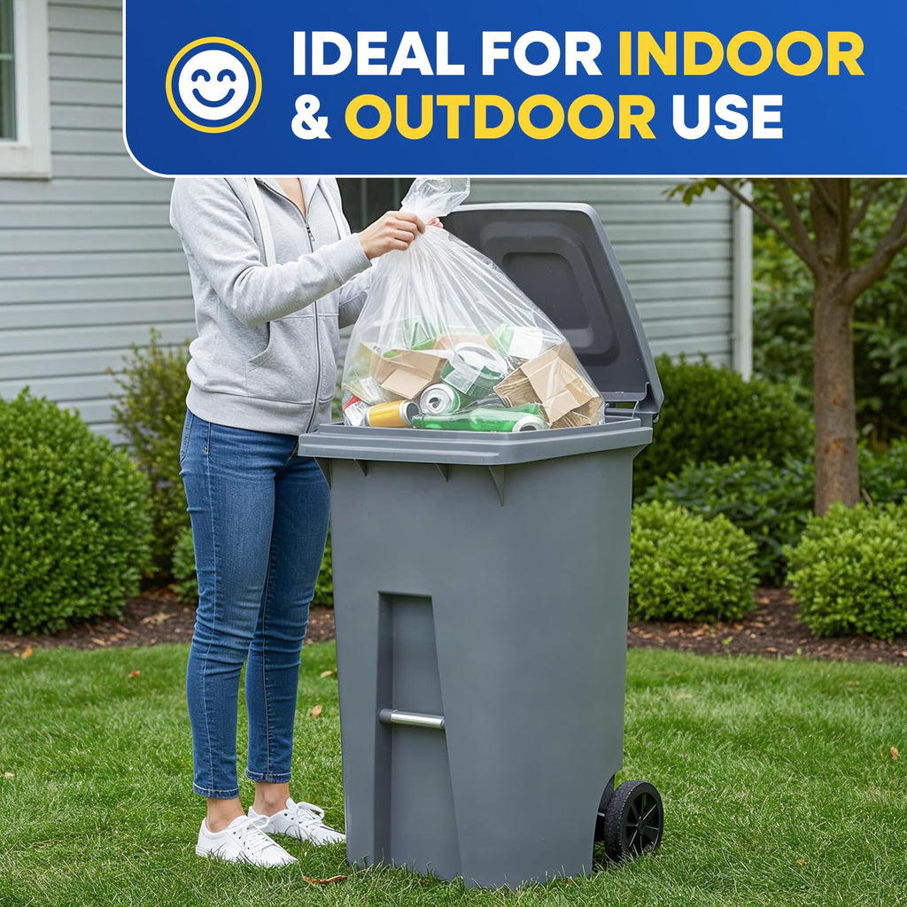 23" x 17" x 46" 45 Gal 3 Mil Clear Contractor Bags, 100/Case