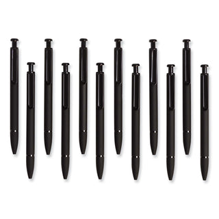 Monterey Soft Touch Ballpoint Pen, Retractable, Medium 1 mm, Black Ink, Midnight Barrel, 12/Pack