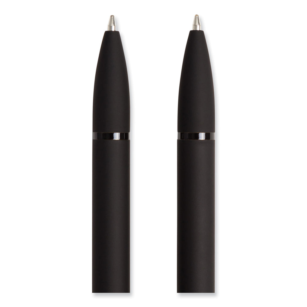 Monterey Soft Touch Ballpoint Pen, Retractable, Medium 1 mm, Black Ink, Midnight Barrel, 12/Pack