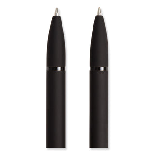 Monterey Soft Touch Ballpoint Pen, Retractable, Medium 1 mm, Black Ink, Midnight Barrel, 12/Pack
