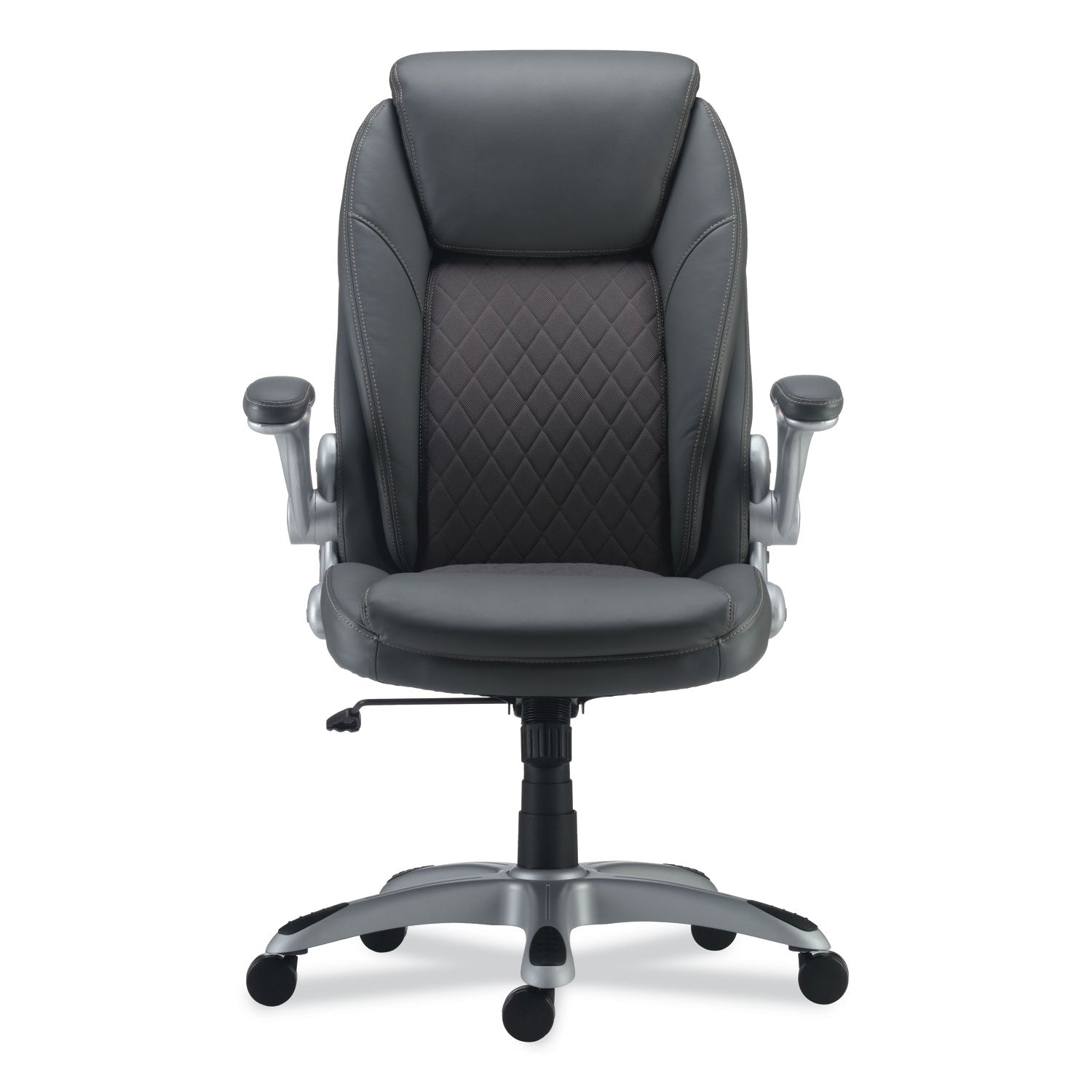 alera-leithen-bonded-leather-midback-chair-supports-up-to-275-lb-gray-seat-back-silver-base_alelt4219 - 2