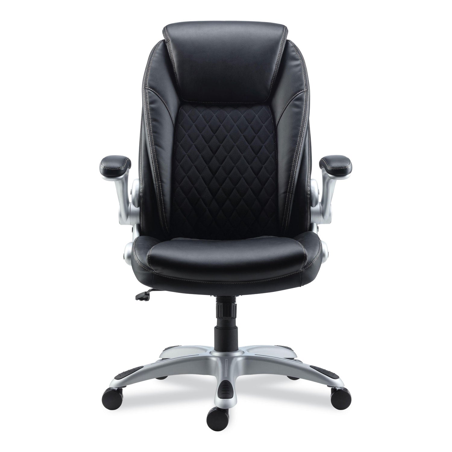 alera-leithen-bonded-leather-midback-chair-supports-up-to-275-lb-black-seat-back-silver-base_alelt4249 - 2