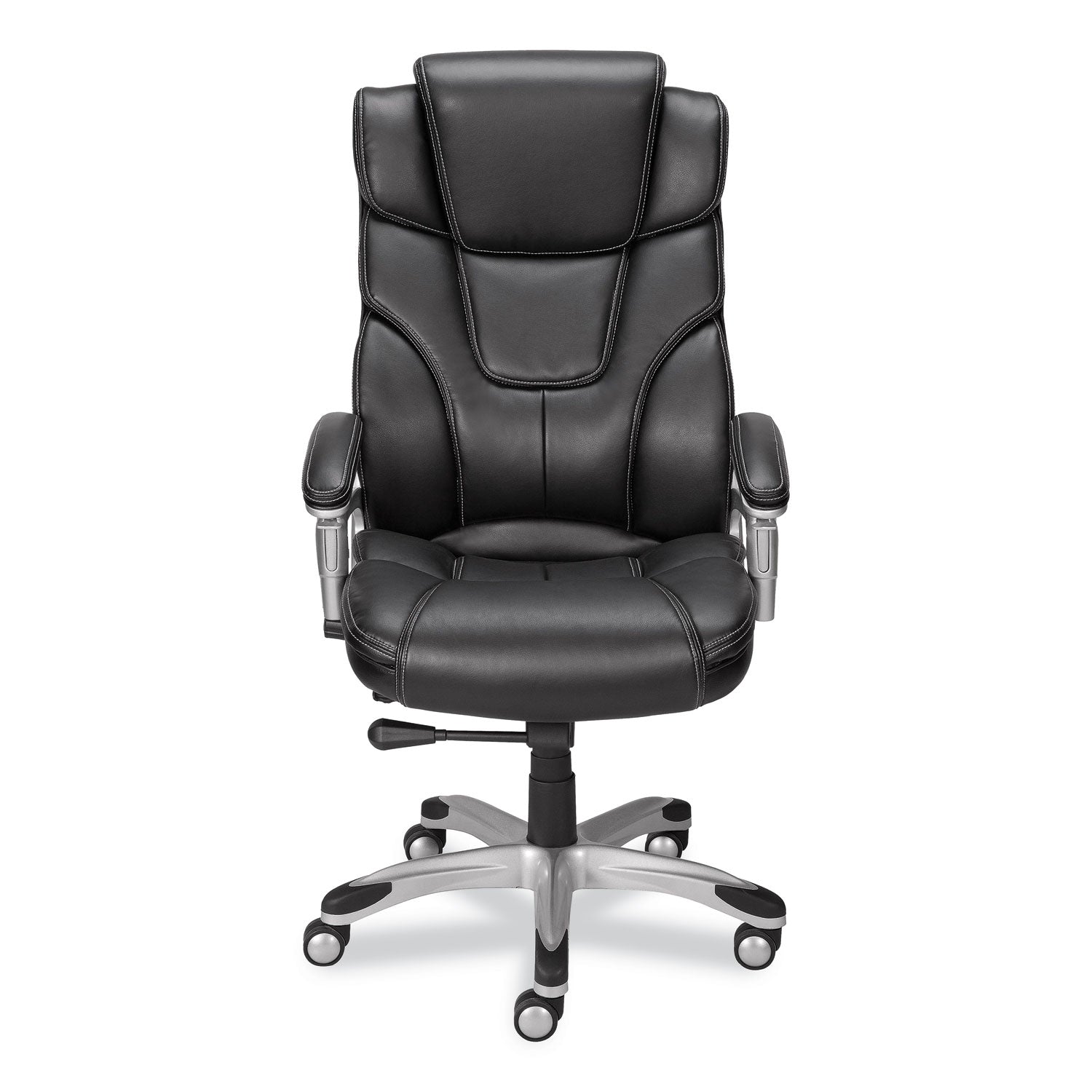 Alera Maurits Highback Chair, Supports Up to 275 lb, Black Seat/Back, Chrome Base - 2