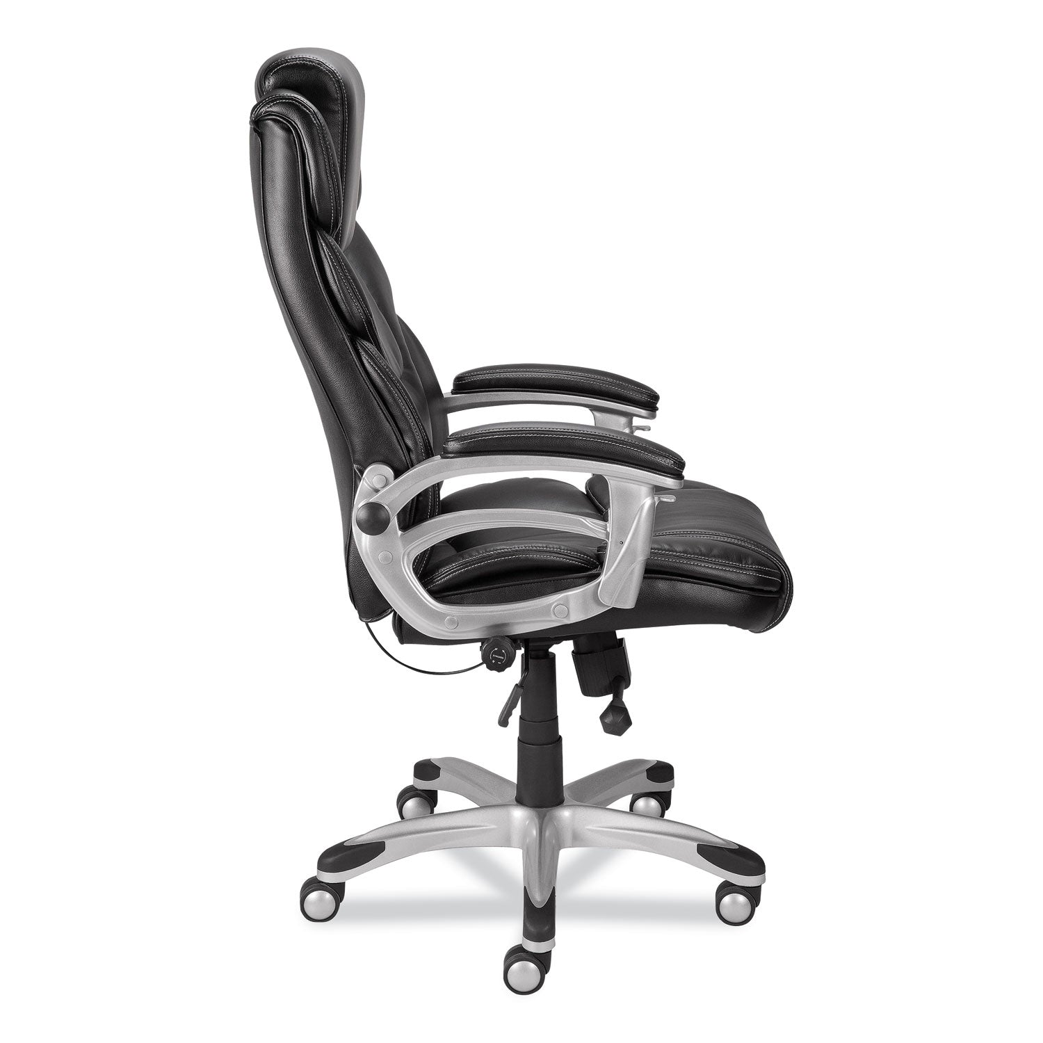 Alera Maurits Highback Chair, Supports Up to 275 lb, Black Seat/Back, Chrome Base - 3