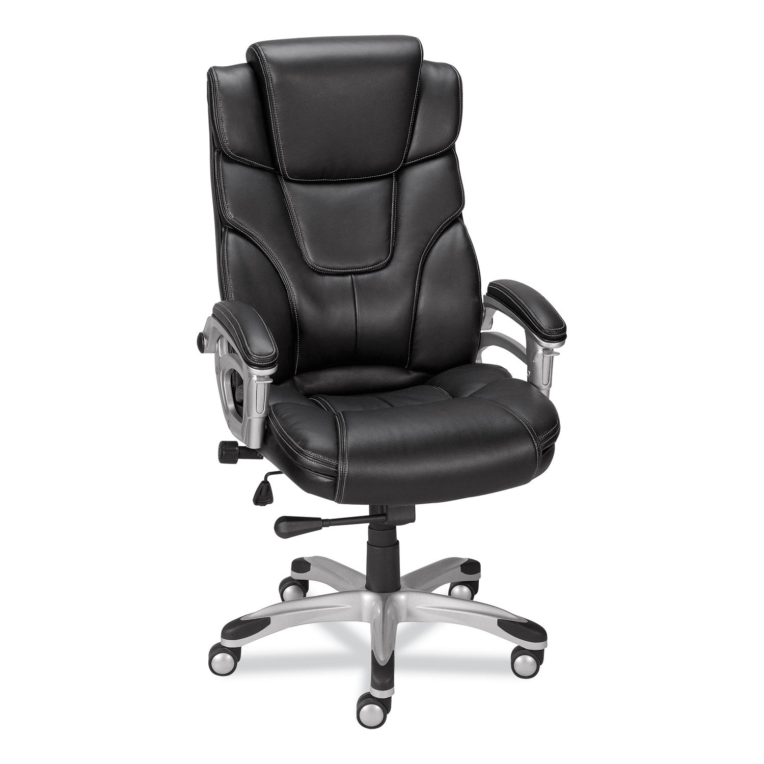 Alera Maurits Highback Chair, Supports Up to 275 lb, Black Seat/Back, Chrome Base - 1